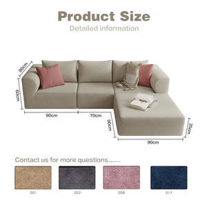 Sofá nórdico de espuma en forma de L, combinación gratuita de tela tapizada, Canapé Modular para sala de estar, comprimido con Ottaman, fácil de instalar - Product Image 3