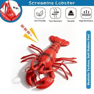 Jouet à presser en forme de homard, en caoutchouc, avec son clacson, pour développer la motricité fine, interactif parent-enfant, portable, cadeau pour enfants - Product Image 2
