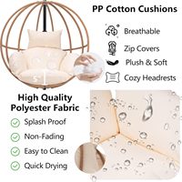 Fauteuil suspendu en forme d'œuf pour extérieur avec tressage imitation rotin et support, idéal pour balcons et terrasses