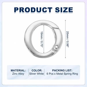 Round Shaped Spring Snap Keychain <b>Clip</b> Metal Trigger Keychain <b>Hook</b> <b>Clip</b> Key <b>Hook</b> Buckle - Product Image 2