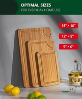 Planche à découper en bambou carbonisé bio, lot de 3, prix avantageux, personnalisable