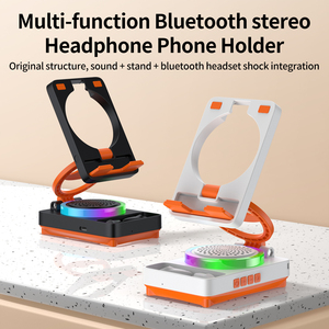 Soporte portátil para teléfono móvil 3 en 1 con altavoz inalámbrico y auriculares BT TWS, soporte plegable para teléfono ligero y colorido para IOS Android - Product Image 4