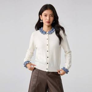 <span class=keywords><strong>Cardigan</strong></span> da Donna in Misto Lana Multicolore a Maniche Lunghe, Casual, Morbido, Traspirante e Leggero per Primavera Estate - Product Image 2