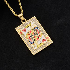 Collana con Carte da Poker Alla Moda e Unica Ciondoli in Acciaio Inossidabile Colorati Stile Hip-hop a Forma di Re/Regina per Poker - Product Image 2