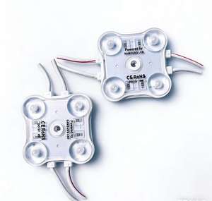 Módulo LED impermeable IP68 de 4 LED con potencia de 2 vatios y cable resistente utilizado para letras de señalización publicitaria en exteriores. - Product Image 1