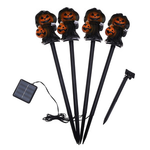 Luces LED de jardín con forma de fantasma para Halloween, decoración exterior de plástico con forma de fantasma, 4 estacas en un set, luz decorativa para fiestas - Product Image 3