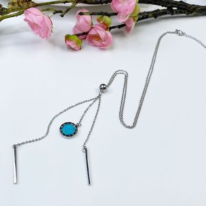 Collar de Placa Redonda de Oro de 14K para Mujer, Turquesa, Estilo Clásico, Modelo de Joyería LFY0730, Hecho en China - Product Image 1