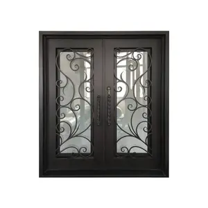 Heavy Duty Theft Proof Iron Steel Front Entry Doors Exterior Entrance Doors Wrought Iron Main Door For Villa Home