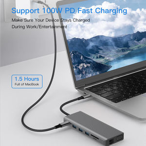 UNIEAN Venta al por mayor <span class=keywords><strong>Usb</strong></span> <span class=keywords><strong>C</strong></span> Hub 3,0 Adaptador 14 en 1 a VGA Docking Station Tipo <span class=keywords><strong>C</strong></span> <span class=keywords><strong>Usb</strong></span> Hub 12 en 1 Tipo <span class=keywords><strong>C</strong></span> Adaptador para <span class=keywords><strong>Macbook</strong></span> <span class=keywords><strong>pro</strong></span> - Product Image 2