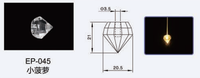 Embouts en cristal EP-045 pour rideau de lustre à fibre optique pour câble à fibre optique PSSOF-3*0.75