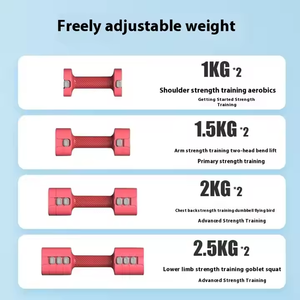 Équipement de fitness haltères réglables en acier de 5kg avec poids recouverts de caoutchouc en fonte solide pour l'exercice en dortoir - Product Image 4