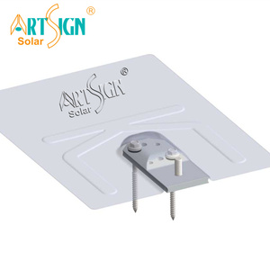 Support de pied en L étanche unique avec kit de montage clignotant sur système de montage solaire sur toit en bardeaux d'asphalte | Artsign - Product Image 4