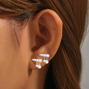 <b>Titanium</b> Alloy <b>Stud</b> Earrings Minimalist Design Heart Shaped Unisex Fashion Jewelry - Product Image 2