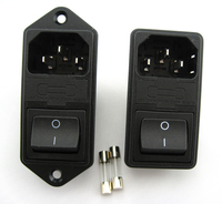 Módulo de Entrada IEC, Interruptor de Encendido, Enchufe de Alimentación de 10A 250V con Portafusibles, Conector de Alimentación Macho IEC320 C14 de 3 Pines
