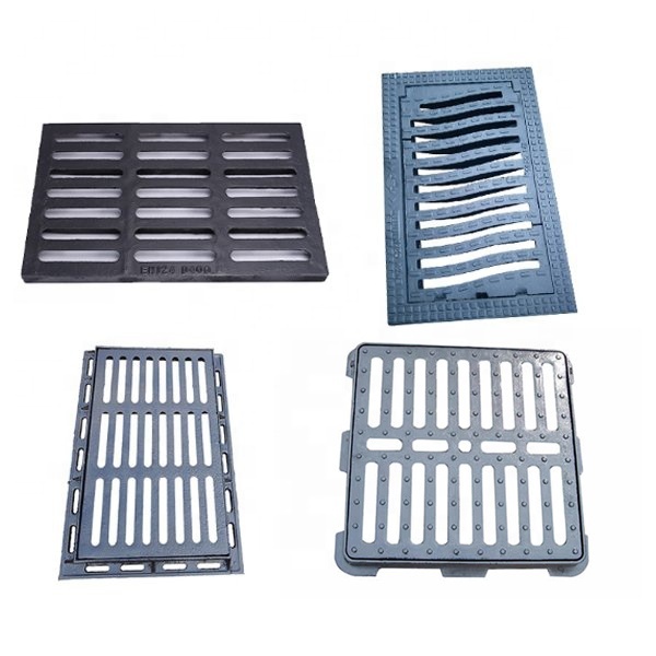 Various EN124 Hinged Drainage Ductile Iron Gully Gratings with Black Bituminous Coating 100% Water Pressure Tested