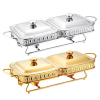 Luxuriöser Goldener Alkohol-Beheizter 3,6L Chafing Dish zum Warmhalten von Speisen bei Partys Hochzeiten Hotels