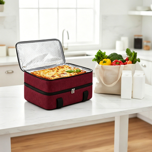 <span class=keywords><strong>Bolsa</strong></span> Térmica para Pizza y Guisos <span class=keywords><strong>de</strong></span> Doble Capa, <span class=keywords><strong>Bolsa</strong></span> Refrigerante para Alimentos para Picnic, Fiestas, Comidas Compartidas y Transporte <span class=keywords><strong>de</strong></span> Alimentos Calientes/Fríos - Product Image 1