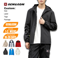 Vestes d'extérieur imperméables personnalisées, vêtements de travail, veste pour homme, légère, logo brodé, à capuche, coupe-vent, randonnée, veste coupe-vent