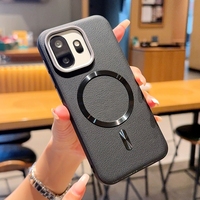 Support magnétique pour voiture en cuir PU mat avec anneau métallique, coque de protection antichoc pour OnePlus 15T 5G
