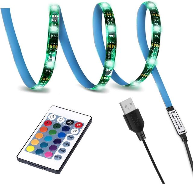 5M 30leds TV Backlight kit IP65 5V Smart home lights IR remote control 24keys SMD5050 RGB led strip light