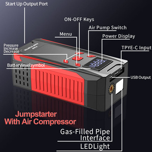 תחנת כוח סולארית ניידת 12V ליתיום-יון להתנעת רכב חירום, משאבת ניפוח צמיגים 150PSI 3500A 1000W דגם R65 שנת אחריות אחת - Product Image 2