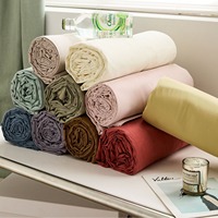 Ensemble de literie 100% coton, draps de lit en coton pur marron pour hôtel