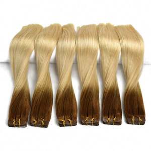 Extensions de cheveux humains russes de qualité supérieure en gros, Remy vierges, double trame, ombrées, à clipser, double épaisseur, tissées à la machine - Product Image 1