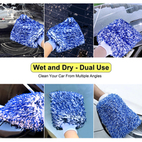 Gant de lavage de voiture en microfibre double face, épais et moelleux, sans peluches, pour l'entretien et le detailing automobile