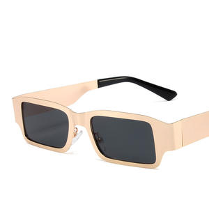 Lucky Punk Modern Man Small Frame Square Y2k Custom Steel <strong>Skin</strong> Personalized Hip Hop Fashion Women's Metal Sunglasses - Product Image 2