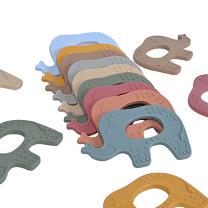 Venta al <span class=keywords><strong>por</strong></span> <span class=keywords><strong>mayor</strong></span> bebé recién nacido regalo BPA libre no tóxico infantil masticar animal anillo silicona elefante mordedor juguete sensorial bebé dentición anillo - Product Image 5