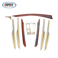 Kit d'accessoires intérieurs pour voiture en fibre de carbone 9 pièces, autocollants de garniture pour BMW X5 F15 2014-2017