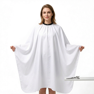 Capa de Barbero Profesional Impermeable de Poliéster, Bata para Cortar el Cabello, Tela de Barbería Blanca Lisa para Sublimación, Capas de Peluquería - Product Image 2