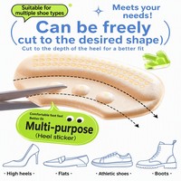 Patch adhésif orthopédique pour talon, unisexe, pour chaussures – Mousse ultra-douce extra-épaisse de 6 mm, antidérapante, demi-semelle amortissante, prévient les ampoules