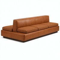 Grand canapé modulaire en cuir véritable, écologique, moderne et luxueux pour salon