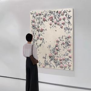 Peinture à l'huile décorative murale en gros, motif rose, peinte à la main, pour allée ou porche - Product Image 3