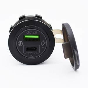 Cargador de coche con doble USB QC3.0, carga rápida, 12V 24V, aleación de aluminio, resistente al agua, para uso en vehículos - Product Image 5