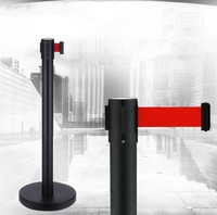 Luxe haut de gamme aéroport supermarché centre commercial noir métal contrôle des foules barrière file d'attente ligne ceinture bannière support corde ceinture rétractable