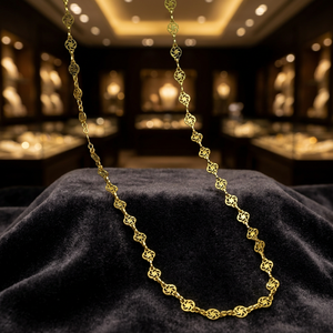 Collares de Cadena al por Mayor de Oro de 14K, 18K, 24K con Diseño Ashoka, Cadena de Latón, Collares de Moda, Diseño de Cadena Ashoka - Product Image 5