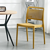 Chaise de salle à manger ergonomique empilable légère pour la maison, dossier épaissi, design simple, tabouret en plastique pour restaurant, cantine, salon de thé, maison