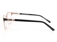 Lunettes optiques en acier inoxydable tendance pour femmes, forme œil de papillon bicolore avec diamant et logo personnalisé