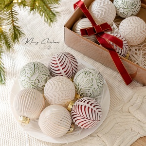 Boule <span class=keywords><strong>de</strong></span> Noël blanche <span class=keywords><strong>de</strong></span> 8 cm, effet vieilli, décoration <span class=keywords><strong>de</strong></span> luxe pour sapin <span class=keywords><strong>de</strong></span> Noël, pendentif, emballage transfrontalier, ornement <span class=keywords><strong>de</strong></span> Noël - Product Image 5
