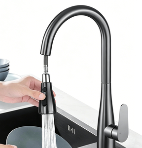 ก๊อกน้ำห้องครัวแบบดึงลงได้พร้อมหัวฉีด 3 ฟังก์ชั่น แรงดันสูง และหมุนได้ 360 องศา °   ก๊อกผสมน้ำร้อน/น้ำเย็นแบบหมุนได้สำหรับอ่างล้างจาน - Product Image 3