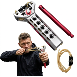 Lance-pierre de chasse automatique 2026 avec canon rouge et bandes élastiques, cadeau pour enfants, 2 pièces avec 100 balles - Product Image 1