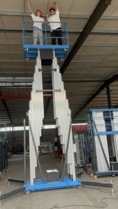 छोटी इलेक्ट्रिक लिफ्ट तालिका एल्यूमीनियम एकल मस्तूल हवाई काम बिजली लिफ्ट मंच के लिए रखरखाव - Product Image 3