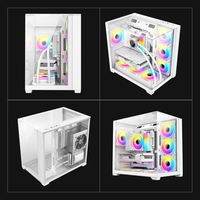 Boîtier PC ATX tendance BTF avec panneau latéral avant en verre trempé, hauteur du refroidisseur CPU de 165 mm, boîtier de jeu