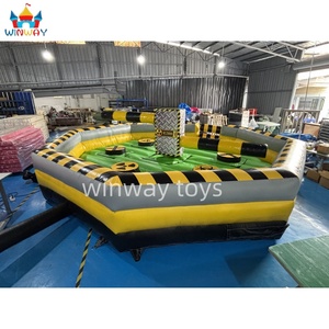 Jeu mécanique gonflable interactif de 6 m, Wipeout, Meltdown, logo personnalisé imprimé, 6 joueurs, obstacles rotatifs - Product Image 1