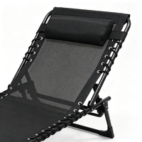 Chaises pliantes de plage et de piscine décontractées d'extérieur avec impression de logo personnalisé, cadre métallique durable multifonctionnel, respirant, triple pliage, inclinable