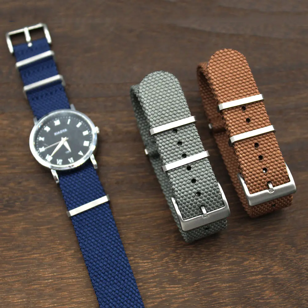 YUNSE New Made Luxus Stoff Sicherheits gurt Nylon Uhren armband 20mm 22mm New HEMP Baumwolle Material Nato Armband