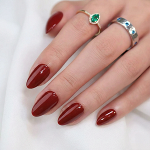 <span class=keywords><strong>Faux</strong></span> ongles à presser longue durée, application facile, brillants, rouge bordeaux, réutilisables pour femmes, pour fêtes et usage quotidien - Product Image 1