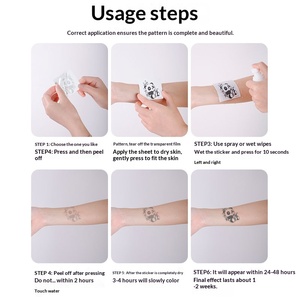 Pegatinas de <span class=keywords><strong>Tatuajes</strong></span> Realistas con Letras, Estilo Herbal, Semipermanentes, de Lujo, Simulan <span class=keywords><strong>Tatuajes</strong></span> para <span class=keywords><strong>Brazo</strong></span>, Muñeca y Espalda de Mujer, Color Negro - Product Image 4
